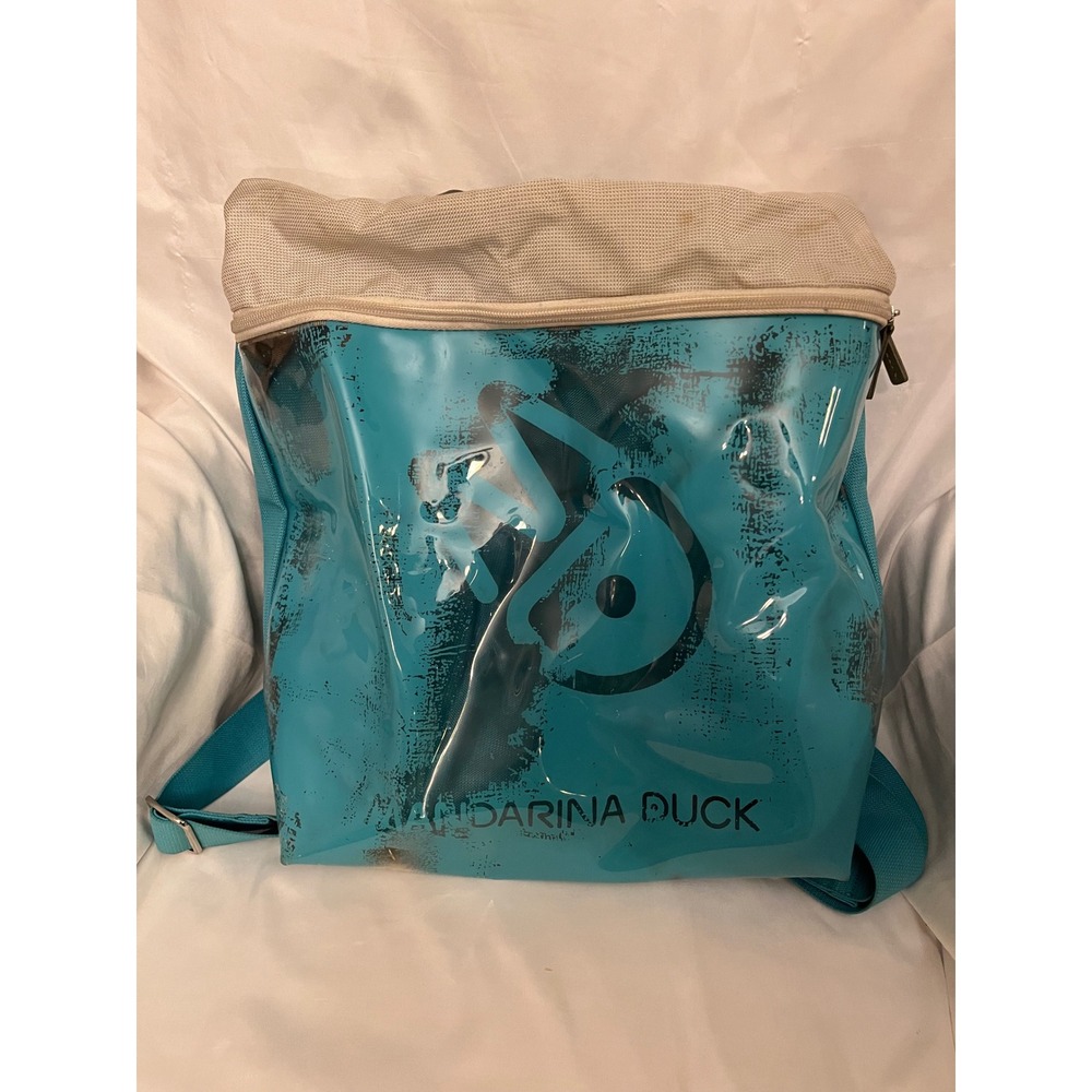 Mandarina Duck Vintage Y2K Backpack Turquoise Teal Vinyl